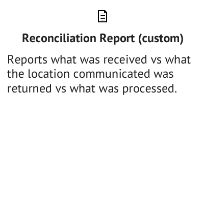 Reconciliation Report - Data Output 