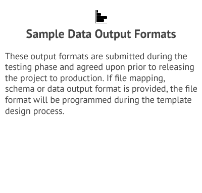 Sample Data Output Formats - Data Collection Services