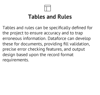 Tables and Rules - Data Collection Services